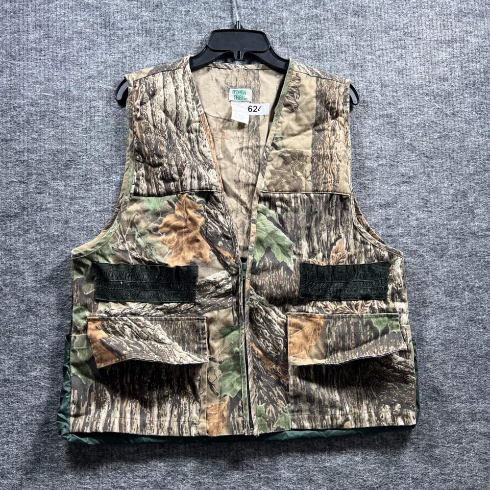 Ozark Trail Camo Hunting Vest RealTree Shell Loops Utility Pockets Mens Large